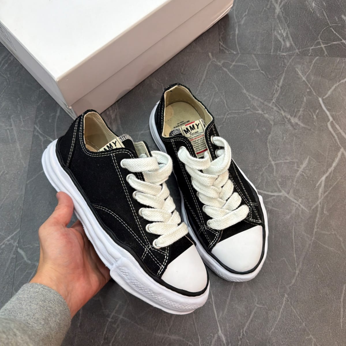 Maison Mihara Yasuhiro Peterson OG Sole Canvas Low Black (Size 41) (Tried On)