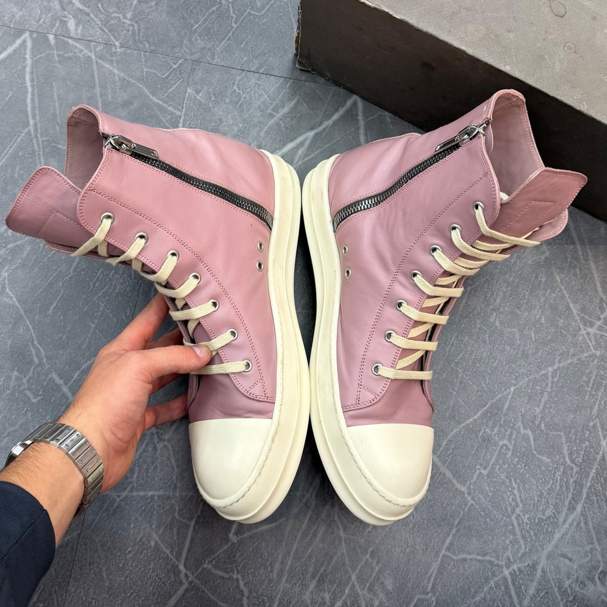 Rick Owens Lido High Sneaks Dusty Pink - tag