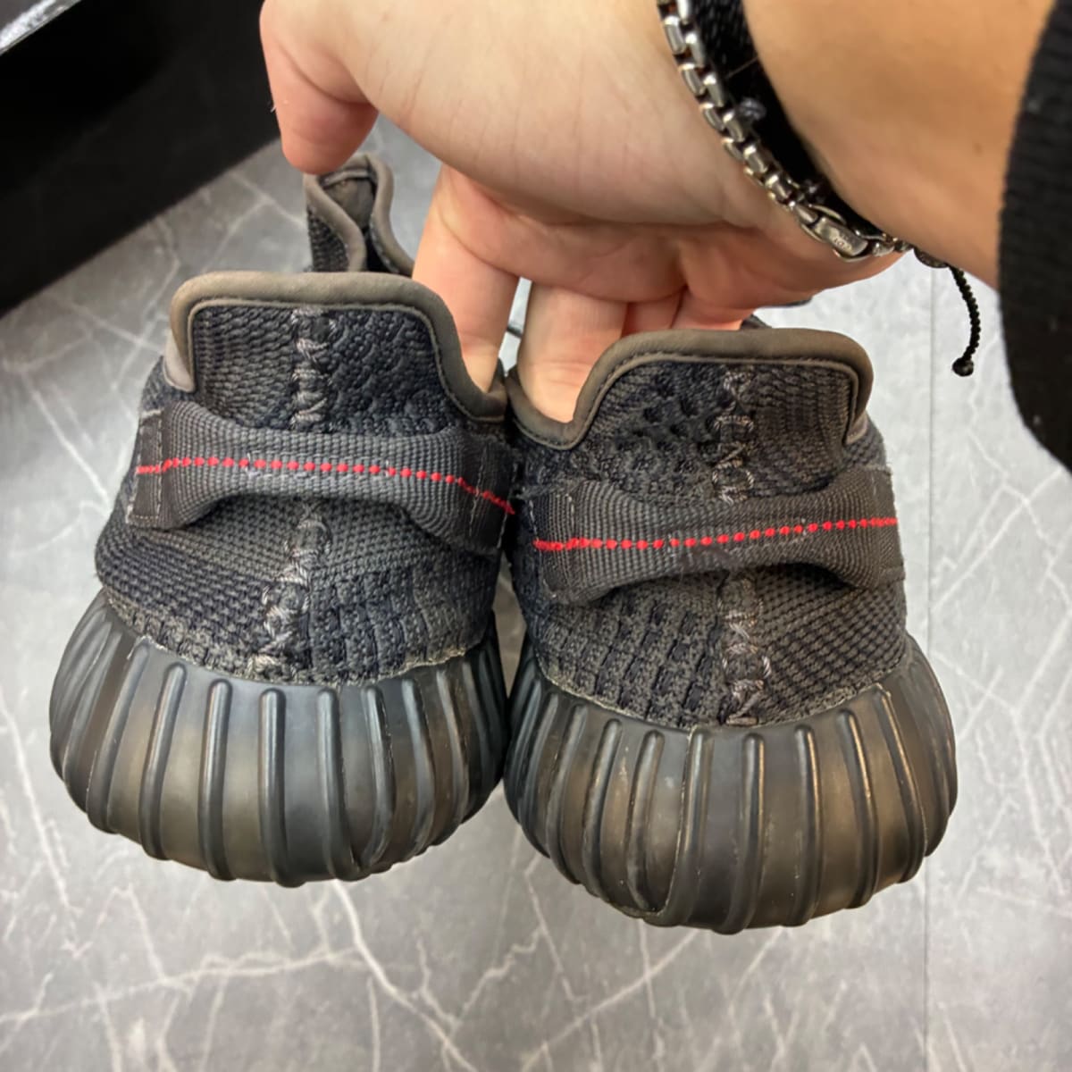 adidas Yeezy Boost 350 V2 Black (Non-Reflective) (Size 8) (Moderately Worn)