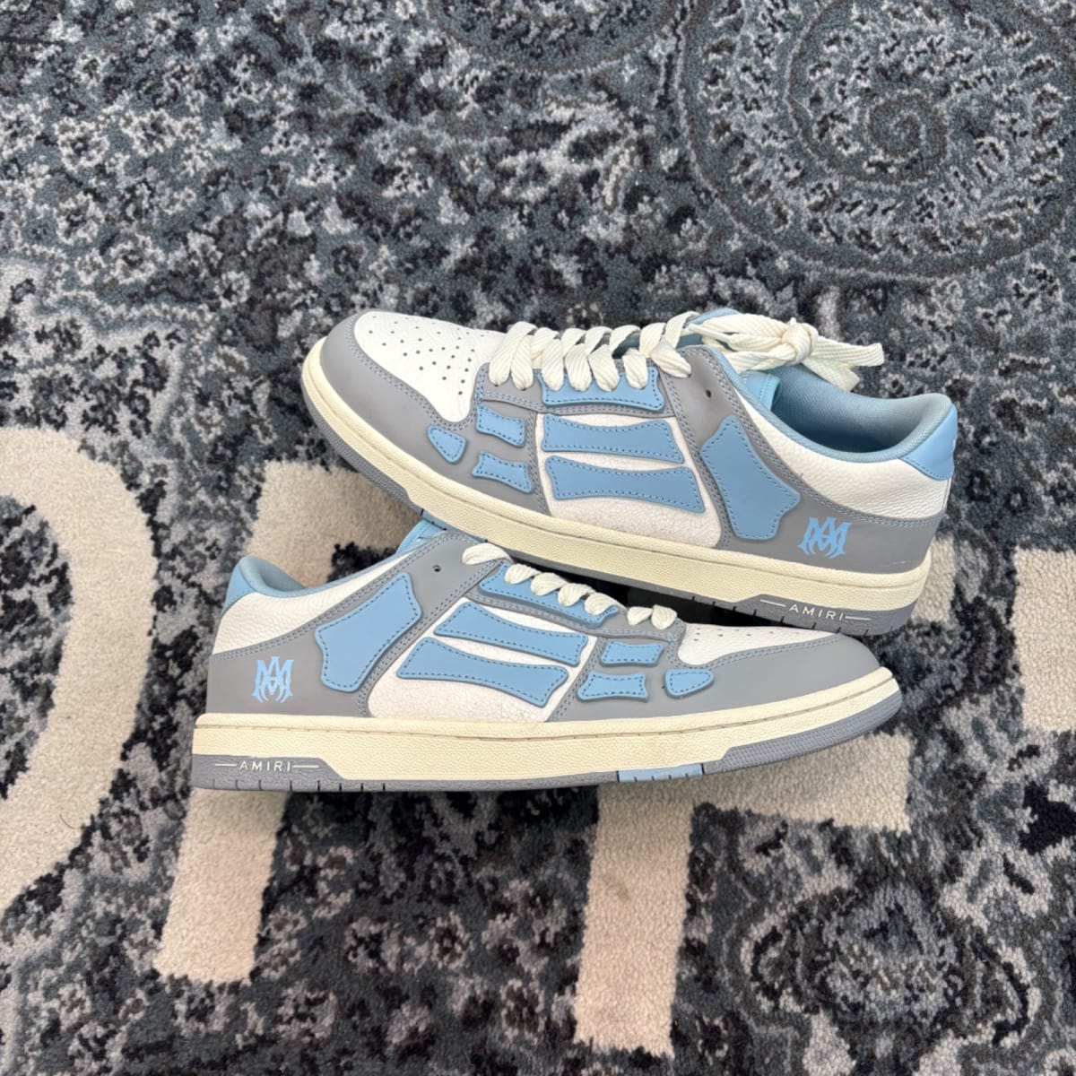 AMIRI Skel Top Low Varsity Ocean Sky (Size 46) (Lightly Worn)